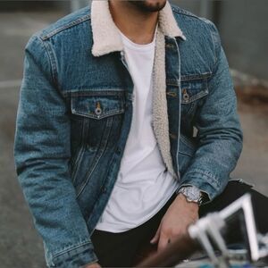 #250 BROOKLYN CLOTH Sherpa Lined Jean Jacket